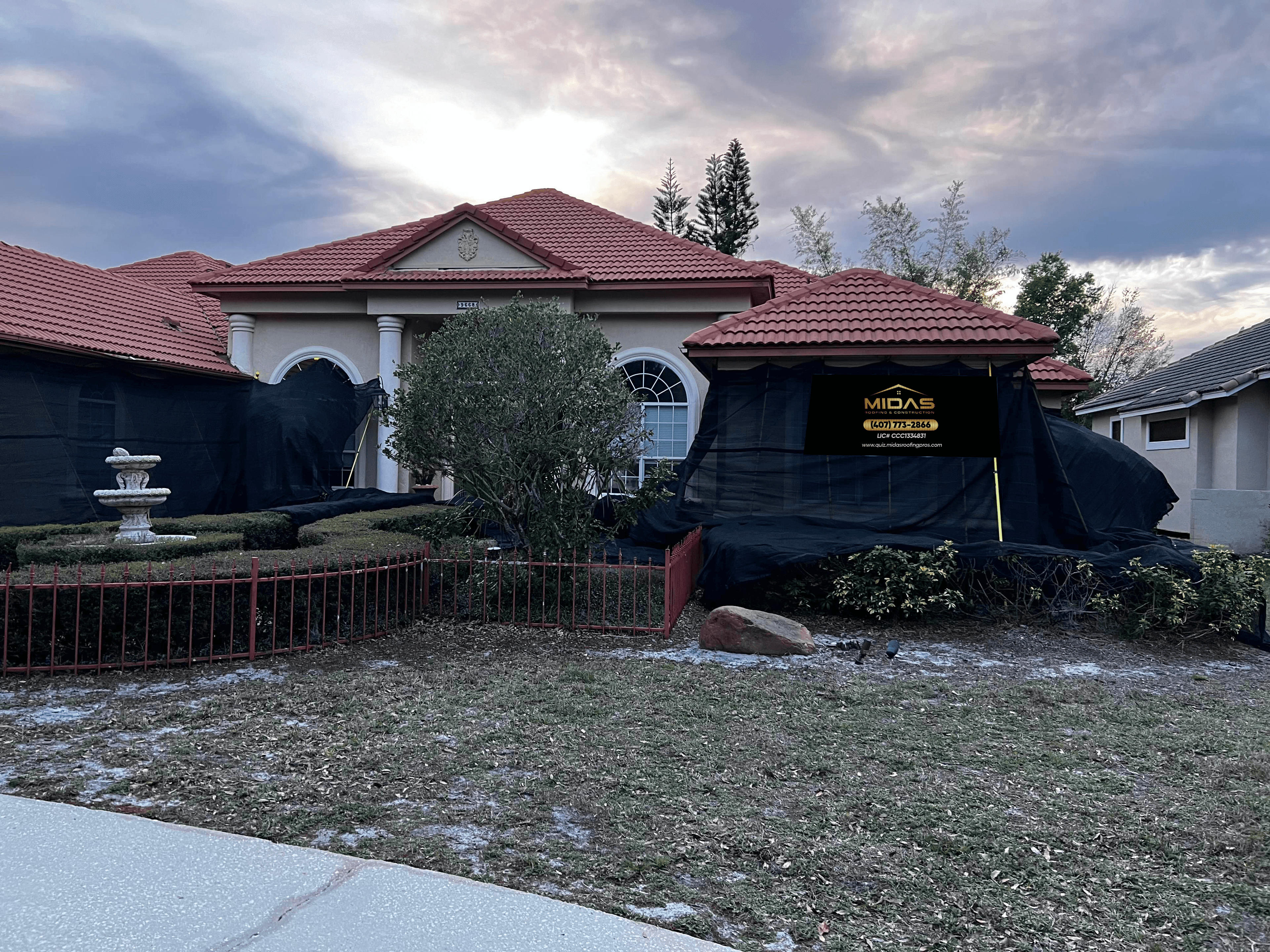 Premium tile roof installed by Midas Roofing & Construction
